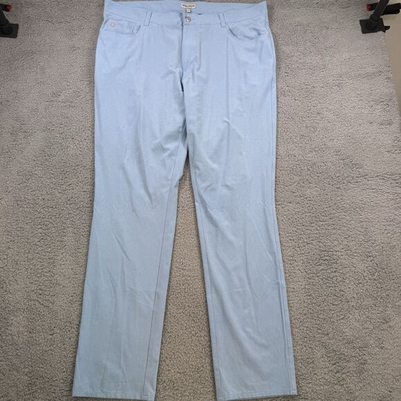 Peter Millar Pants Mens 40x34 Blue EB66 Golf Performance Chino Flat Front - Picture 1 of 11